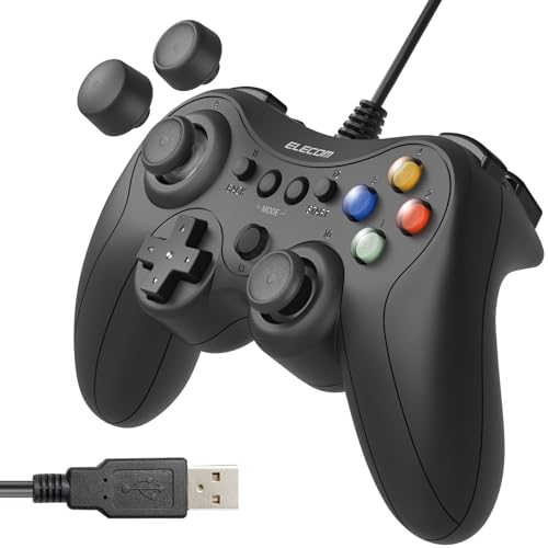 エレコム ゲームパッド 有線 Xinput Xbox系配置 FPS仕様 メカニカルトリガー スティックカスタマイズ対応 振動 ブラック JC-GP30XVBK 1