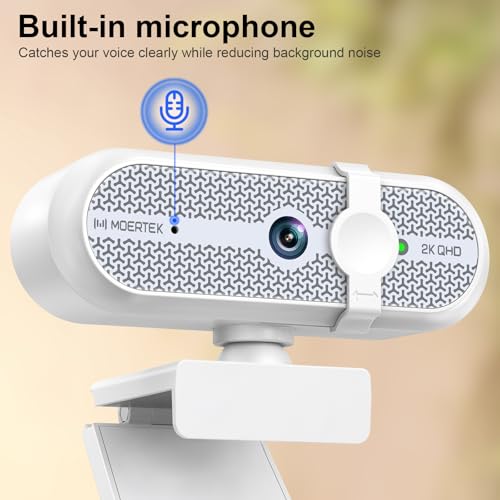 PC用2Kウェブカメラ、マイクと三脚付きウェブカメラ、自動光補正、USBウェブカメラプラグアンドプレイ、90°広視野角、プライバシーカバー、Skype、Zoom、Google Meet、Teams、PC、ノートパソコン、Mac、タブレットに対応の特徴・詳細 画像