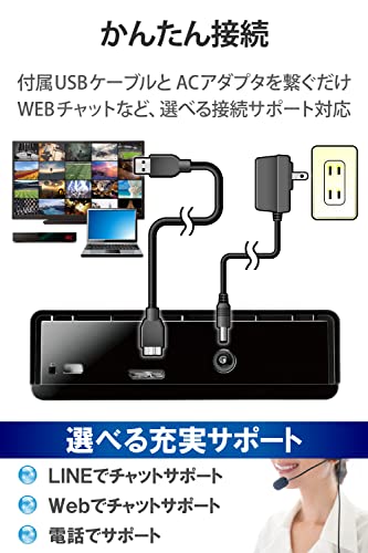 エレコム 外付けハードディスク HDD 4TB テレビ録画 PC ファンレス設計 静音 縦置き/横置き ブラック ELD-STV040UBKの特徴・詳細 画像