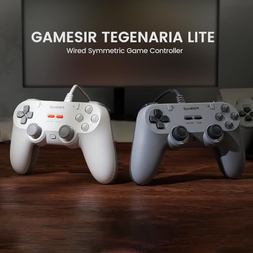 GameSir Tegenaria Lite 有線ゲームコントローラー Switch/Switch2/Android/iOS/PC/Steam 対応 ゲームパッド ドリフト防止ホール効果スティック搭載 1000Hzポーリングレート 背面ボタン デュアル振動 レトロデザイン付き PC コントローラー (White)の特徴・詳細 画像