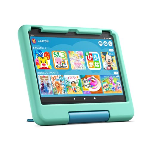 Amazon Fire HD 10 キッズモデル (10インチ) グリーン 対象年齢3歳から 数千点のキッズコンテンツが1年間使い放題の外観・全体像 画像