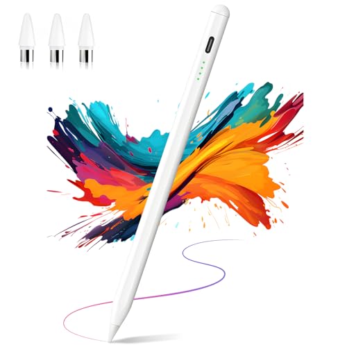 タッチペン 【2026全機種対応 急速充電 】タブレット ペン スタイラスペン スマホ iphone ペン 12g超軽量 Type-C急速充電 バッテリー残量表示 自動電源OFF 3つ交換用ペン先 磁気吸着機能 軽量 耐久 スマホ/タブレット/i Phone/android用ペンシルの外観・全体像 画像