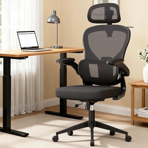 GXTRACE オフィスチェア 椅子 デスクチェア ゲーミングチェア ハンガー搭載 可動式独立型ランパーサポート 跳ね上げ式アームレスト パソコンチェア 3Dヘッドレスト 通気性メッシュ (Black) 1