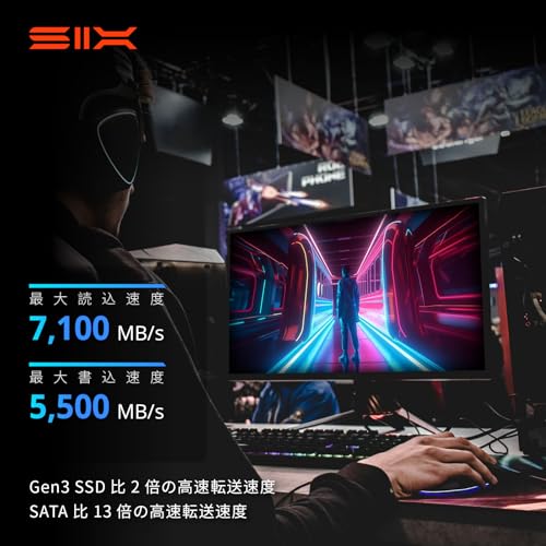 SIX X7400 Pro TLC Nand NVMe M.2 SSD PCIe4.0 512GB 内蔵SSD、最大読み取り速度7100MB/s、M.2 2280フォーマット、ゲーム・PS5用ストレージ拡張対応、ヒートシンク付き、PCIe Gen4x4 NVMeインターフェース、ノートパソコン及びデスクトップPC用内蔵ソリッドステートドライブの詳細・まとめ 画像