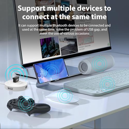 USB Bluetooths 5.3アダプター - PC用ワイヤレスオーディオ受信/送信機 | デスクトップパソコン用ドライバーフリーUSBドングル | 通信距離0-20m、dc5v、インターフェース、win7/8/10/11対応、ヘッドホン・スピーカー用 トランスミッター レシーバー、ワイヤレス ヘッドフォンの詳細・まとめ 画像