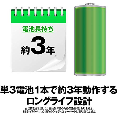 バッファロー BUFFALO ワイヤレス 無線 フルキーボード 静音マウス セット 高耐久 電池長持ち リモート テレワーク 疲れにくいデザイン 簡単接続 安心サポート BSKBW125SBKの特徴・詳細 画像