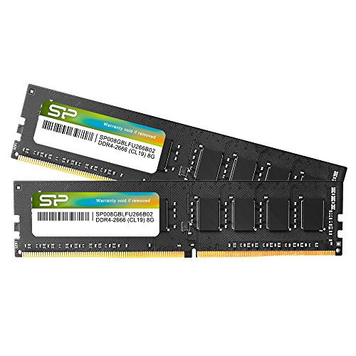 シリコンパワー デスクトップPC用 メモリ DDR4 2666 PC4-21300 8GB x 2枚 (16GB) 288Pin 1.2V CL19 SP016GBLFU266B22 1