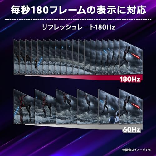 LG ゲーミングモニター LG UltraGear 27GS60QC-B 27インチ/PCゲーム、家庭用ゲーム/WQHD(2560×1440)/曲面型VA(1000R)/アンチグレア/180Hz/1ms（GTG）/VRR(AMD FreeSync対応)/HDMI×2、DisplayPort/チルト調整対応の特徴・詳細 画像