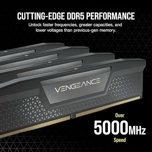 CORSAIR DDR5-5200MHz デスクトップPC用メモリ VENGEANCE DDR5シリーズ (PC5-41600) Intel XMPメモリキット 16GB ブラック [8GB×2枚] CMK16GX5M2B5200C40の特徴・詳細 画像