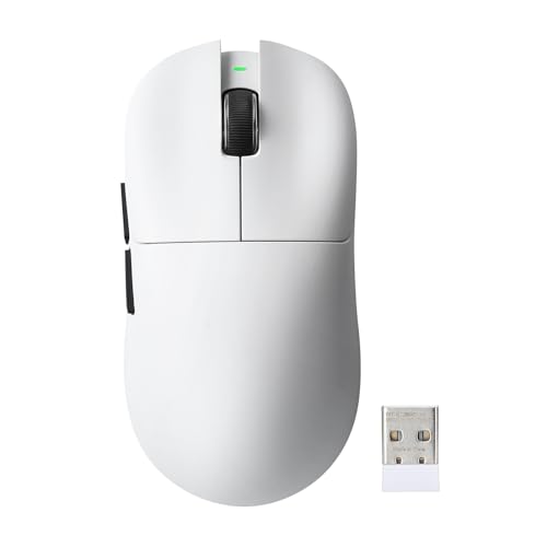 YUNZII M1 ワイヤレスゲーミングマウス 3モード（2.4GHz/Bluetooth/有線） ゲーミングマウス PAW3311センサー搭載 10000DPI 充電式ワイヤレスマウス 5つプログラマブルボタン付き Win & Macでソフトウェアカスタマイズ可能 (ホワイト) 1