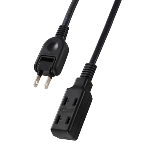 エレコム 電源タップ 延長コード 3個口 2m スイングプラグ 極性対応 (N極対応) PSE技術基準適合 ブラック ECT-4020BK 1