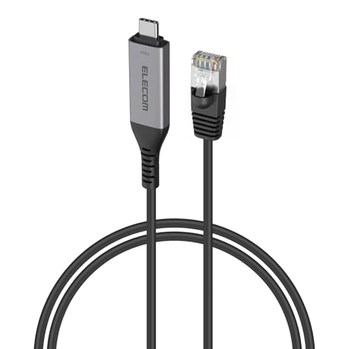 エレコム USB-C to LAN変換ケーブル CAT6 MACアドレスチェンジャー 2m ブラック ECLD-CL1G20BK 1