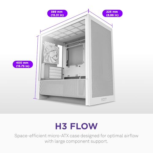 NZXT H3 Flow Micro-ATX ミドルタワー型PCケース ホワイト CC-H31FW-01 CS9295の詳細・まとめ 画像
