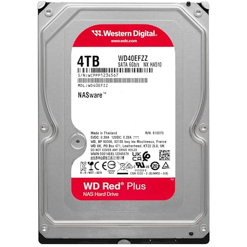 【Amazon.co.jp限定】Western Digital ウエスタンデジタル WD RedPlus 内蔵HDD ハードディスク 4TB CMR 3.5inch SATA キャッシュ128MB 5400rpm NAS対応 WD40EFZZ-AJP エコパッケージ 【国内正規代理店品】の詳細・まとめ 画像