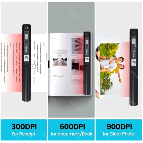 IScan ポータブル スキャナー ミニ ハンドヘルド ドキュメント A4 ブック JPG および PDF 形式 300/600/900 DPIの詳細・まとめ 画像