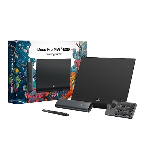 XPPen ペンタブ X3 Proペン ペンタブレット 16Kレベル筆圧検知 9x6インチ 左手デバイス付き ワイヤレス接続 【2年メーカー保証】 お絵かきソフト付 Android Windows macOS Linux対応 イラスト 動画編集 Deco Pro MW (Gen2) 1