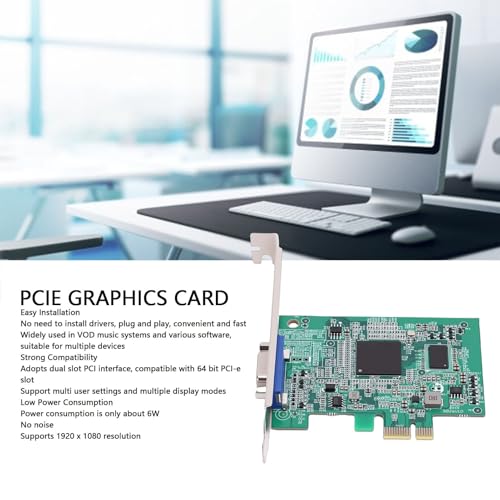 SENECESLI PCIe グラフィックス カード、VGA ビデオ カード デスクトップ コンピュータ 低消費電力 ドライバ不要 プラグ アンド プレイ、1920x1080 解像度 X99 X79 マザーボの互換性をサポートの詳細・まとめ 画像