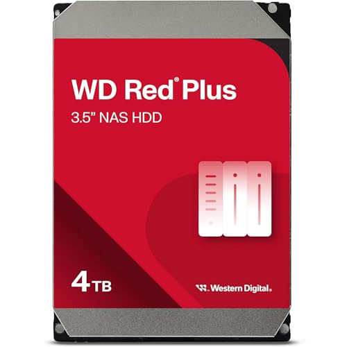 【Amazon.co.jp限定】Western Digital ウエスタンデジタル WD RedPlus 内蔵HDD ハードディスク 4TB CMR 3.5inch SATA キャッシュ128MB 5400rpm NAS対応 WD40EFZZ-AJP エコパッケージ 【国内正規代理店品】 1