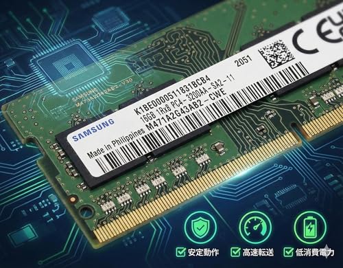 【整備済み品】 Samsung サムスン メモリ M471A2G43AB2 16GB DDR4 1Rx8 ノートパソコン用メモリ SO-DIMM PC4 内蔵RAM 純正メモリ (1.2V、ddr4) DRAMメモリ - ウォーターグリーンの特徴・詳細 画像