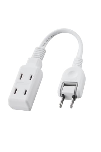 エレコム 電源タップ 10cm 短い 3個口 スイングプラグ 極性対応 (N極対応) PSE技術基準適合 持ち運び ホワイト ECT-3401WH 1