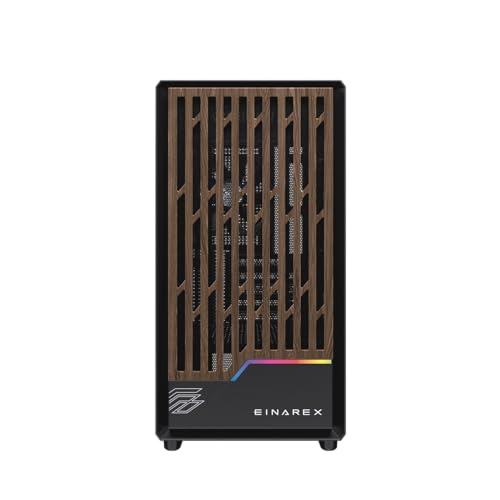 EINAREX エイナレックス PULSE PM400 Core Micro-ATX対応 PCケース/強化ガラス/静音/高冷却設計/木製フロントデザイン/ARGBファン1基搭載/240mm水冷対応/最大370mmグラボ対応 (Black, core)の特徴・詳細 画像