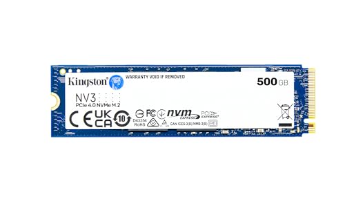 キングストンテクノロジー Kingston SSD NV3 500GB PCIe Gen 4.0 x4 最大5,000MB/秒 M.2 2280 NVMe 正規代理店保証品 5年保証 SNV3S/500Gの外観・全体像 画像
