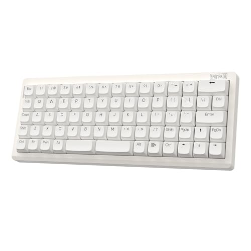 EPOMAKER Hack70 ワイヤレスゲーミングキーボード 65%オーソリニアレイアウト 2.4GHz/BT無線/USB-C有線 VIA対応 テンキーレス メカニカルキーボード ホットスワップ対応 Creamy Jadeスイッチ PBTキーキャップ ガスケットマウント RGBバックライト Windows Mac対応 1