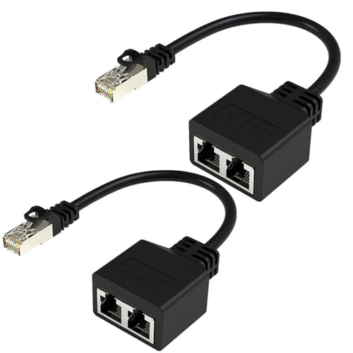 RJ45 イーサネット スプリッタ 1 ~ 2、 1000Mbps イーサネット スイッチ 2 ポート RJ45 高速ネットワーク スプリッタ アダプタ ネットワーク アダプタの特徴・詳細 画像