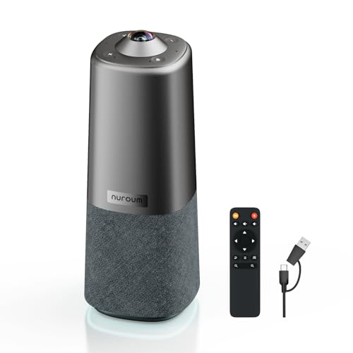 Nuroum 360 Pro ウェブカメラ web会議用 360°カメラ マイク スピーカー 一体型 USBプラグ＆プレイ AIビデオモード 自動フォーカスズーム ノイズキャンセリング 中～大会議室向け オールインワン ウェブカメラZoom/Teams/Google Meet対応 C50S 1