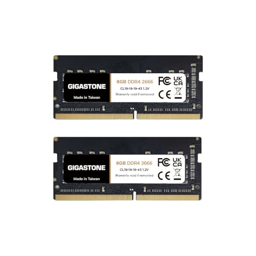 【メモリ ノートパソコン専用 DDR4】 GIGASTONE 8GBx2枚 (16GB Kit) DDR4 2666MHz (2400MHz または 2133MHz) PC4-21300 (PC4-19200/17000) CL19 1.2V SODIMM 260ピン アンバッファー 非ECC ノートパソコンメモリモジュールアップグレード 1