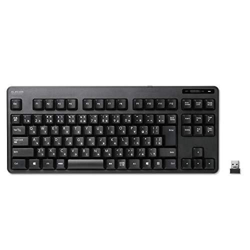 エレコム USB キーボード ワイヤレス (レシーバー付属) メンブレン コンパクトキーボード ブラック TK-FDM105TXBK 1
