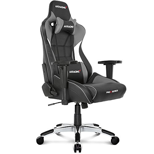 AKRacing ゲーミングチェア デスクチェア 勉強椅子 学習椅子 グレー 灰 Pro-X V2 高耐久PUレザー 180度リクライニング 在宅 リモート 5年保証 1