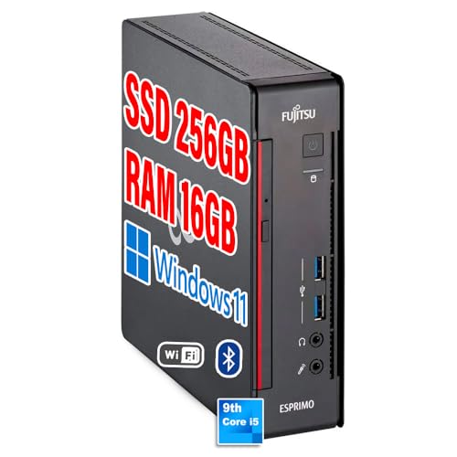 デスクトップパソコン 富士通 ミニデスクトップ ESPRIMO Q558 Windows11 整備済 第9世代 Core i5 9500T メモリ16GB 大容量 高速 SSD256GB 秒速起動 WIFI Bluetooth DisplayPort マルチ画面対応 Ms Office 2021 省スペースPC 小型パソコンの外観・全体像 画像