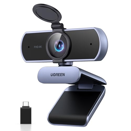 UGREEN FineCam Lite 4K ウェブカメラ PC用 Ultra HD 1080P 60FPS Webカメラ、マイク付き、プライバシーカバー、70° Fov、PDAF オートフォーカス、USB A＆USB C アダプター、プラグ＆プレイ、ストリーミング/Skype/Zoom用 在宅勤務・授業・会議用 Windows 7/8/10/11、Mac OS、Linux対応 1