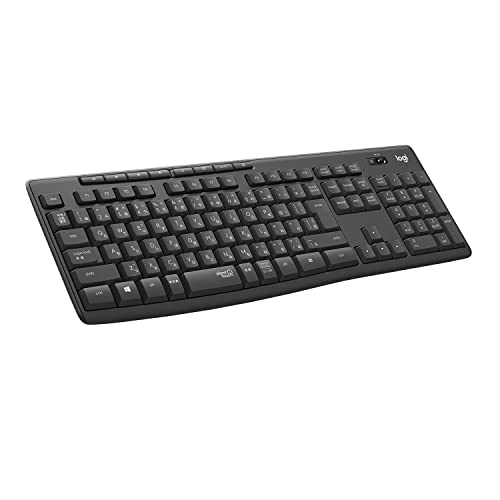 ロジクール ワイヤレスキーボード K295GP 静音 耐水 キーボード 無線 Unifying K295 windows chrome グラファイト 国内正規品の外観・全体像 画像