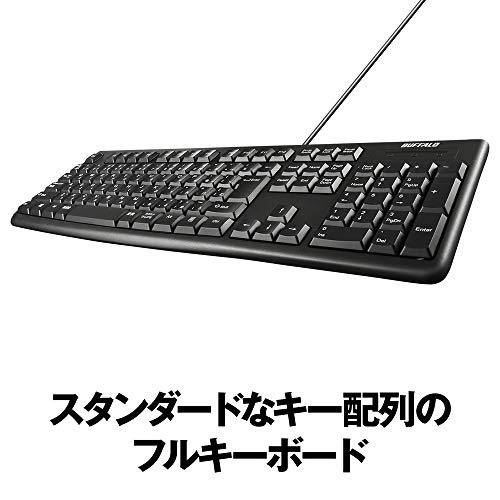 バッファロー BUFFALO USB接続 有線スタンダードキーボード ブラック BSKBU105BK【Windows/PS4/Nintendo Switch対応】の詳細・まとめ 画像