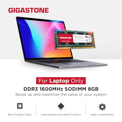 【メモリ ノートパソコン専用 DDR3】GIGASTONE 8GBx2枚 (16GB Kit) DDR3/DDR3L 1600MHz (1333MHz) PC3-12800 (PC3-10600) CL11 1.35V/1.5V 2Rx8 SODIMM 204ピン アンバッファー 非ECC ノートパソコンメモリモジュールアップグレードの詳細・まとめ 画像
