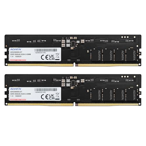 【エイデータ】 PCメモリ DDR5 5600MHz U-DIMM 16GB(8GBx2枚) AD5U56008G-DT-I 1