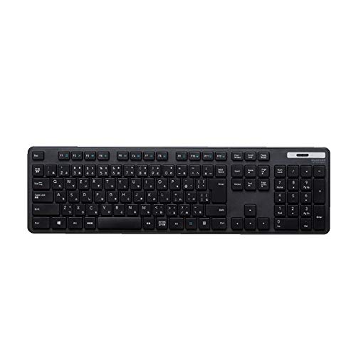 エレコム ワイヤレスキーボード メンブレン 薄型 フルキーボード テンキー ブラック TK-FDM110TXBKの外観・全体像 画像