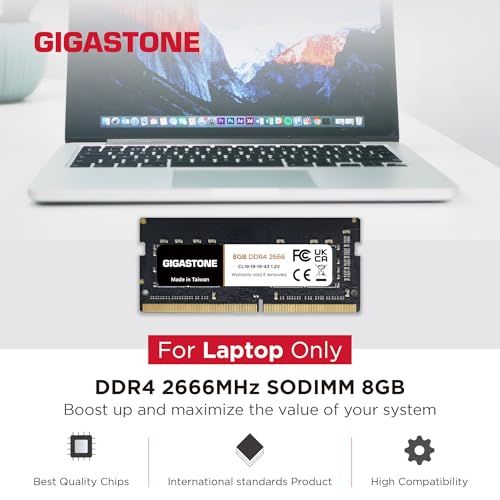 【メモリ ノートパソコン専用 DDR4】 GIGASTONE 8GBx2枚 (16GB Kit) DDR4 2666MHz (2400MHz または 2133MHz) PC4-21300 (PC4-19200/17000) CL19 1.2V SODIMM 260ピン アンバッファー 非ECC ノートパソコンメモリモジュールアップグレードの詳細・まとめ 画像