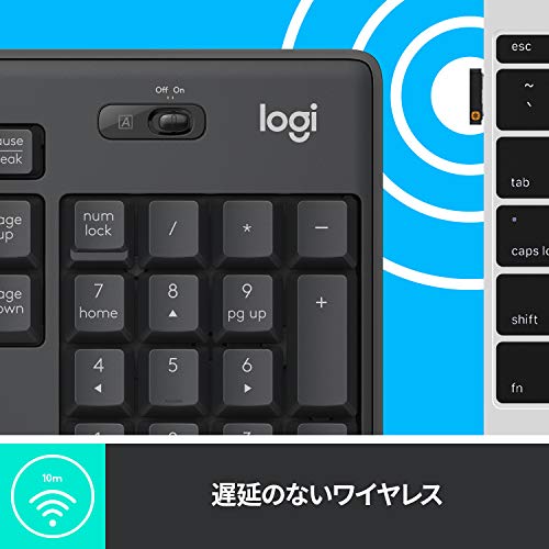 ロジクール ワイヤレスキーボード K295GP 静音 耐水 キーボード 無線 Unifying K295 windows chrome グラファイト 国内正規品の特徴・詳細 画像