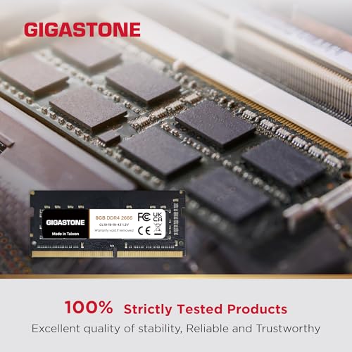 【メモリ ノートパソコン専用 DDR4】 GIGASTONE 8GBx2枚 (16GB Kit) DDR4 2666MHz (2400MHz または 2133MHz) PC4-21300 (PC4-19200/17000) CL19 1.2V SODIMM 260ピン アンバッファー 非ECC ノートパソコンメモリモジュールアップグレードの特徴・詳細 画像