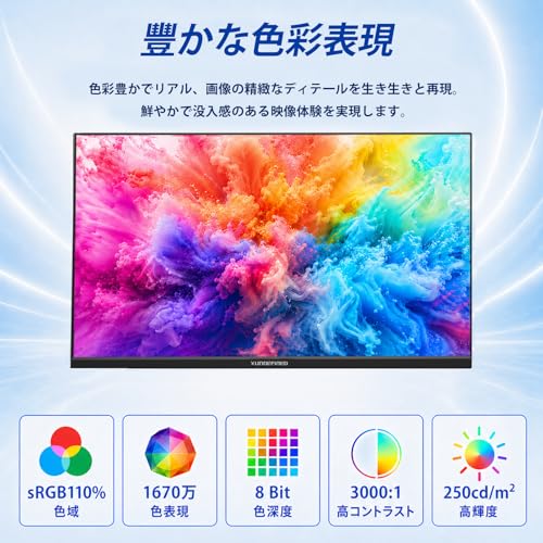 XUNDEFINED 21.5インチ pcモニター 120Hz フルHD 液晶ディスプレイ 非光沢VAパネル スピーカー内蔵 110%sRGB FreeSync対応 ブルーライト軽減 フリッカーフリー HDMI+VGAポート チルト調節 VESA 75*75mmの特徴・詳細 画像