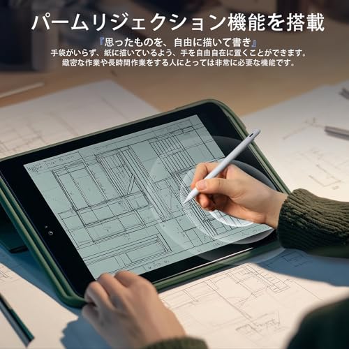 JAMJAKE iPad用ペンシル アップルペンシル代用ペン 2018年~2026年 iPad対応 タッチペン 超高感度 極細 スタイラスペン Type-C急速充電 傾き感知/磁気吸着/誤作動防止機能対応 軽量 耐摩 学生 子供 筆記 絵を描く デザイン用 ドローイング用の特徴・詳細 画像