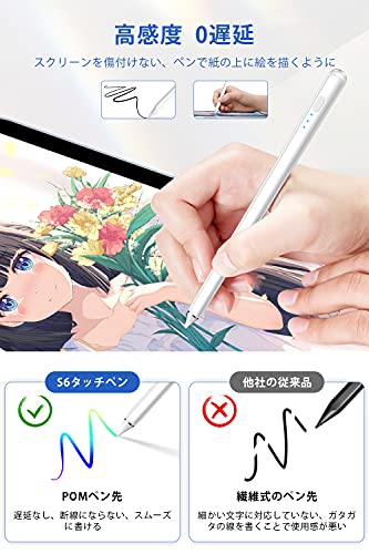 タッチペン iPad専用 ペン 【2026年新登場・15分急速充電】 スタイラスペン 極細ペン先 超高感度 傾き感知 誤作動防止 磁気吸着対応 USB-C充電式 約8時間使用可能 タブレットペン 2018年以降 iPad/iPad Pro/iPad Air/iPad mini対応 交換用ペン先3個付き (ホワイト)の詳細・まとめ 画像