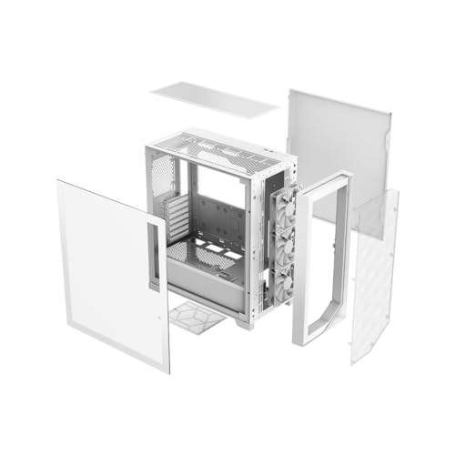 PCCOOLER CPS C3D510 ARGB PCケース ATXミドルタワー, 白非常に通気性の高い メッシュメタルフロントパネル エアフローE-ATX/M-ATX/ITX ミドルタワーPCケース 3つのARGBファンを搭載, 最大 390mmのGPU長さをサポー, CPU冷却器高さ制限170mm，360mm 280mm 240mm ラジエーターをサポート, 簡単インストール(White)の詳細・まとめ 画像