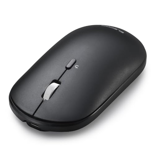 エレコム ワイヤレスマウス 静音 Slint Bluetooth 無線2.4GHz 3台マルチペアリング 薄型 軽量 充電式 Mサイズ ブラック M-TM25MBMSABK 1