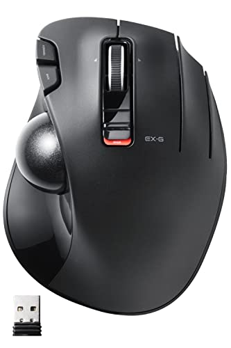 エレコム ワイヤレス トラックボールマウス EX-G 握りの極み 6ボタン チルトホイール（左右スクロール） ブラック M-XT3DRBK 1