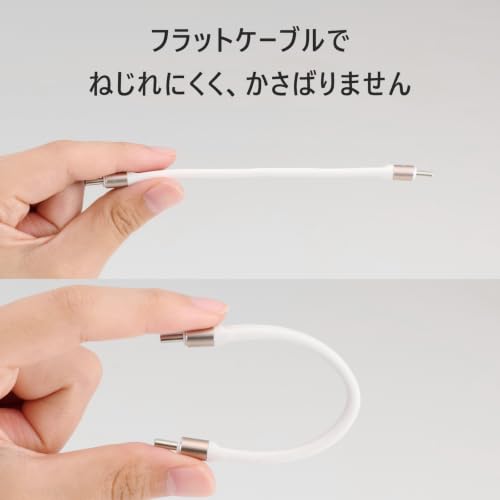 エレコム USB Type-C to USB Type-Cケーブル USB40Gbps フラット 最大100W 0.13m ホワイト MPA-CCEC4GF01WHの特徴・詳細 画像