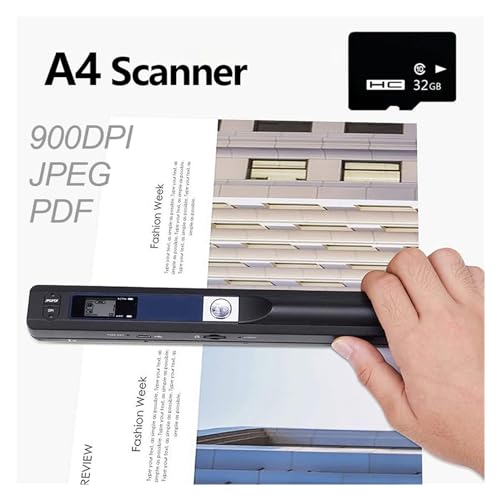 スキャナドキュメントポータブル A4 スキャナドキュメント書籍オフィスハンドヘルドモバイルスキャナ JPG/PDF 900DPI(Black)の詳細・まとめ 画像